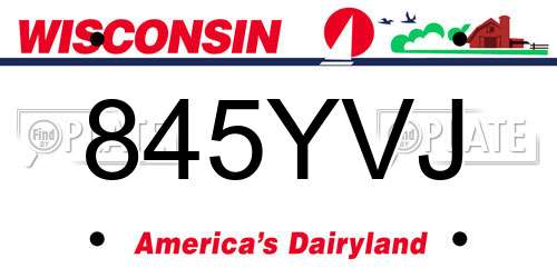 845YVJ Wisconsin License Plate