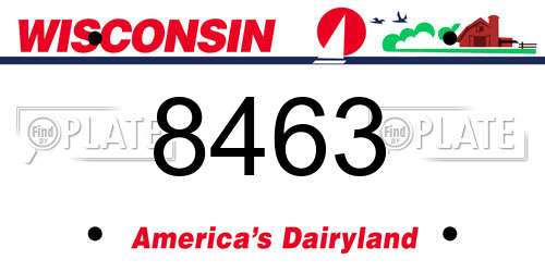 8463 Wisconsin License Plate