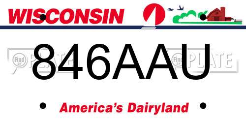 846AAU Wisconsin License Plate