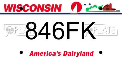 846FK Wisconsin License Plate