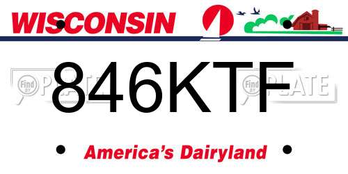 846KTF Wisconsin License Plate