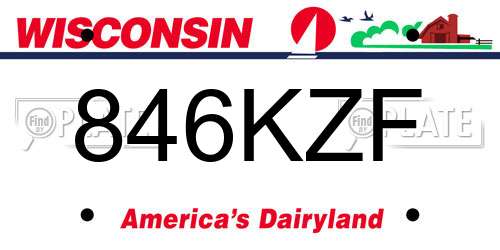 846KZF Wisconsin License Plate