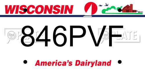 846PVF Wisconsin License Plate