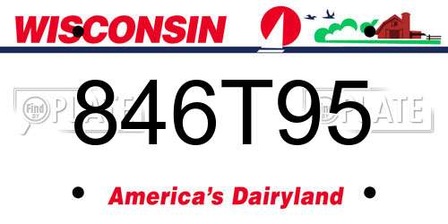 846T95 Wisconsin License Plate