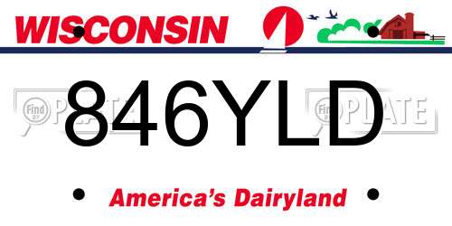 846YLD Wisconsin License Plate