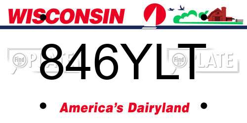 846YLT Wisconsin License Plate
