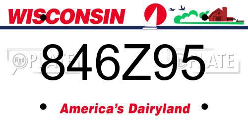 846Z95 Wisconsin License Plate