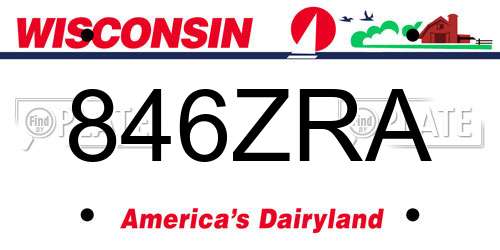 846ZRA Wisconsin License Plate