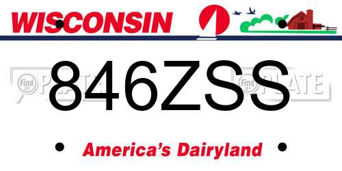 846ZSS Wisconsin License Plate