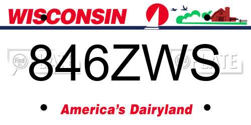 846ZWS Wisconsin License Plate