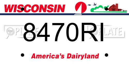 8470RI Wisconsin License Plate