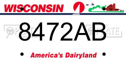 8472AB Wisconsin License Plate