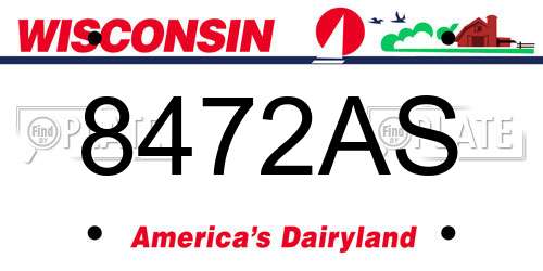 8472AS Wisconsin License Plate