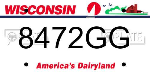 8472GG Wisconsin License Plate
