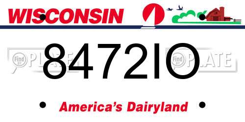 8472IO Wisconsin License Plate