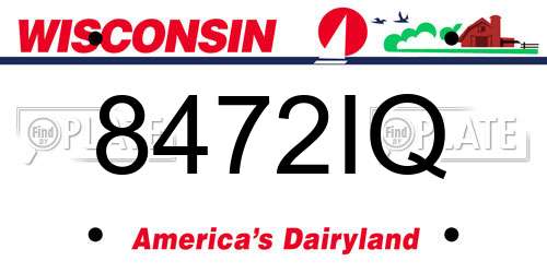 8472IQ Wisconsin License Plate