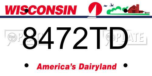8472TD Wisconsin License Plate