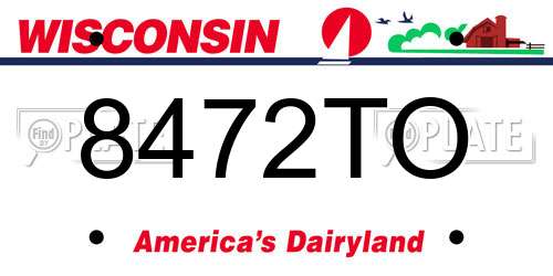 8472TO Wisconsin License Plate