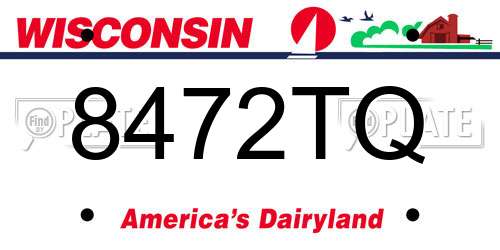 8472TQ Wisconsin License Plate