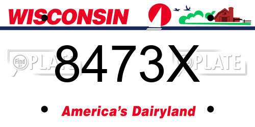 8473X Wisconsin License Plate