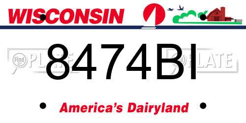8474BI Wisconsin License Plate