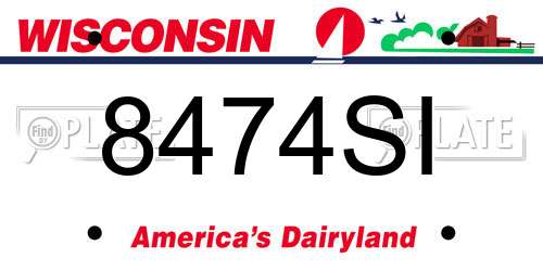8474SI Wisconsin License Plate