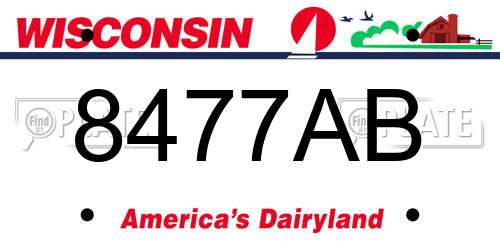 8477AB Wisconsin License Plate