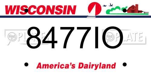 8477IO Wisconsin License Plate