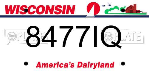 8477IQ Wisconsin License Plate