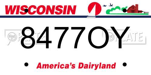 8477OY Wisconsin License Plate