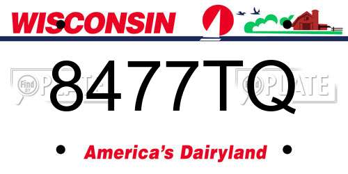 8477TQ Wisconsin License Plate