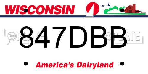 847DBB Wisconsin License Plate