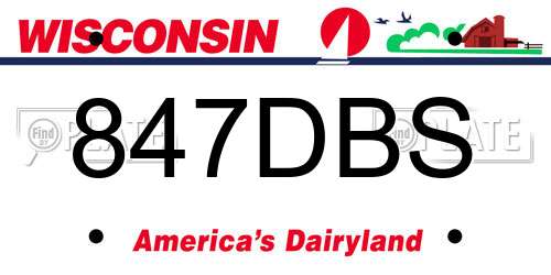 847DBS Wisconsin License Plate