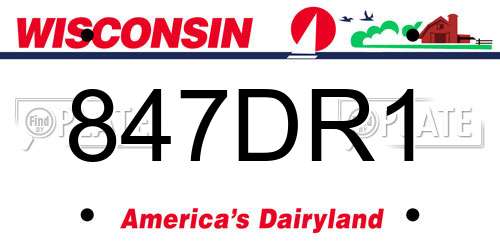 847DR1 Wisconsin License Plate