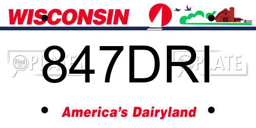 847DRI Wisconsin License Plate