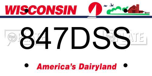 847DSS Wisconsin License Plate