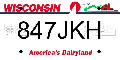 847JKH Wisconsin License Plate