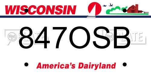 847OSB Wisconsin License Plate