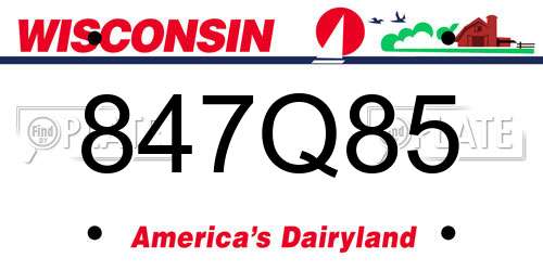 847Q85 Wisconsin License Plate