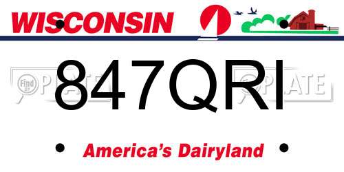 847QRI Wisconsin License Plate