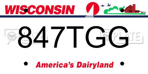 847TGG Wisconsin License Plate