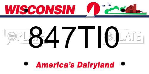 847TI0 Wisconsin License Plate