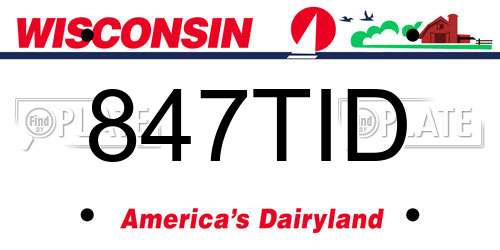847TID Wisconsin License Plate