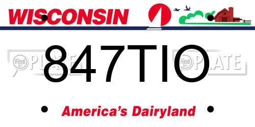 847TIO Wisconsin License Plate