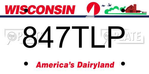 847TLP Wisconsin License Plate