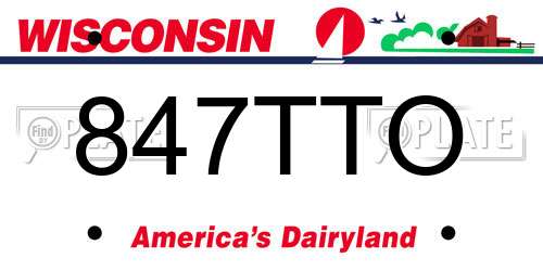 847TTO Wisconsin License Plate