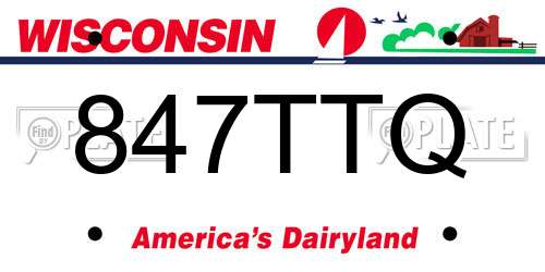 847TTQ Wisconsin License Plate