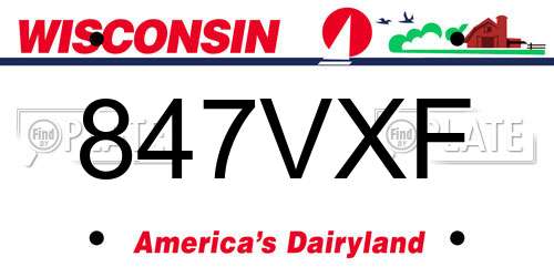 847VXF Wisconsin License Plate