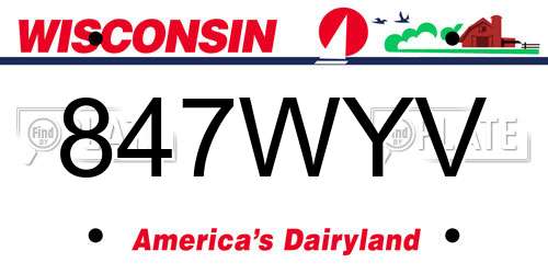 847WYV Wisconsin License Plate