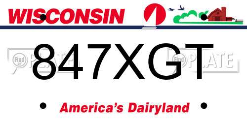 847XGT Wisconsin License Plate